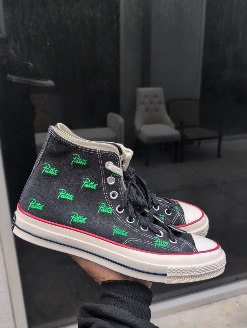 Men's Converse x Patta Chuck 70 Hi "Black Jolly Green" sneakers Size 9.5 NWOB